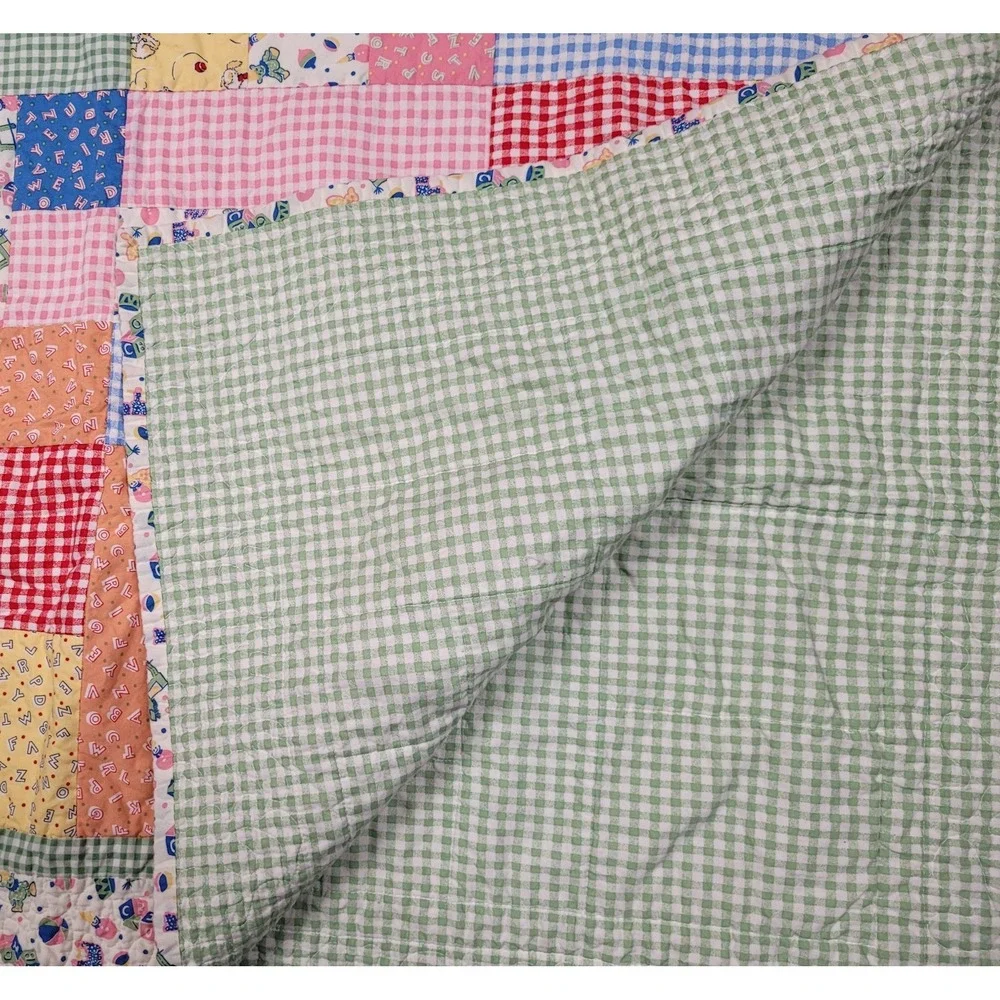 Patchwork Baby Blanket Quilt Multi-color Approximately 50 x 41 inches
